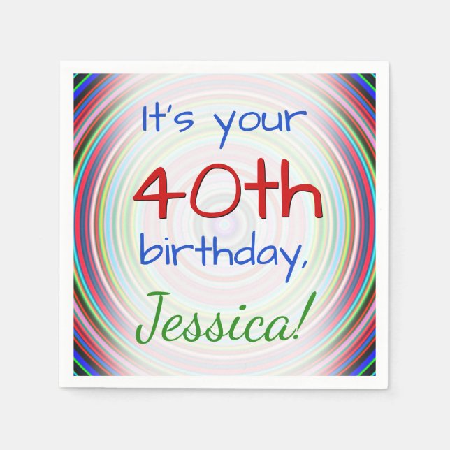 Servilleta De Papel Playful 40 Napkins de Papel de Cumpleaños (Anverso)