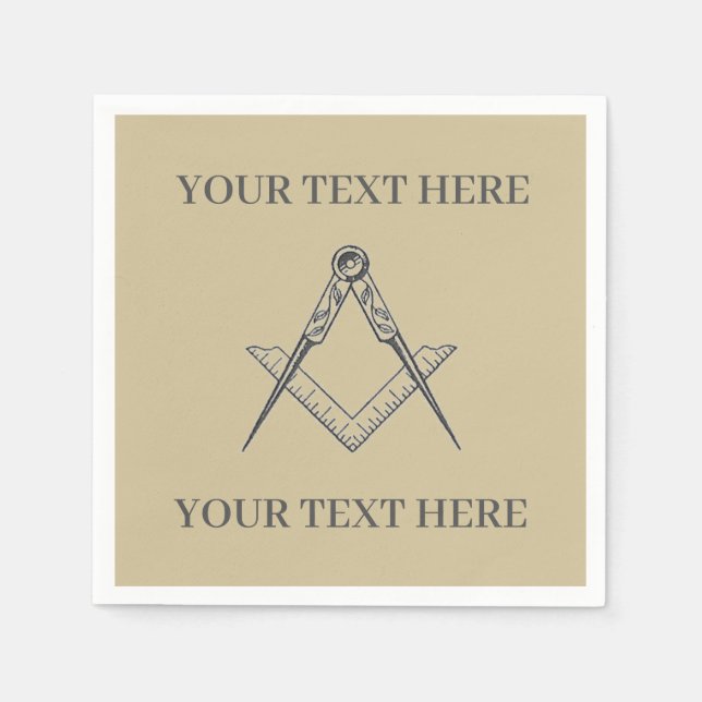 Servilleta De Papel Plaza masónica de masón y brújula (Anverso)