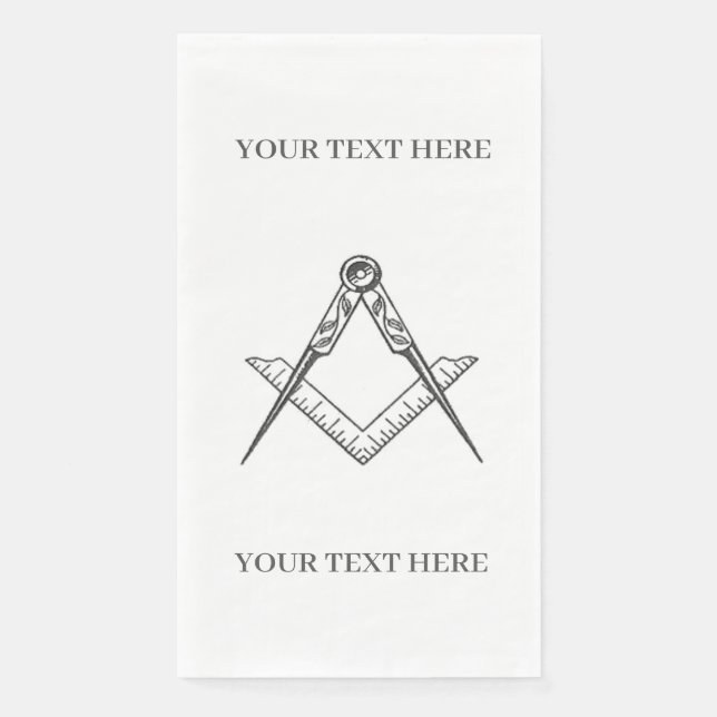 Servilleta De Papel Plaza masónica de masón y brújula (Anverso)