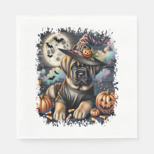 Servilleta De Papel Plaza Mastiff Dog Halloween