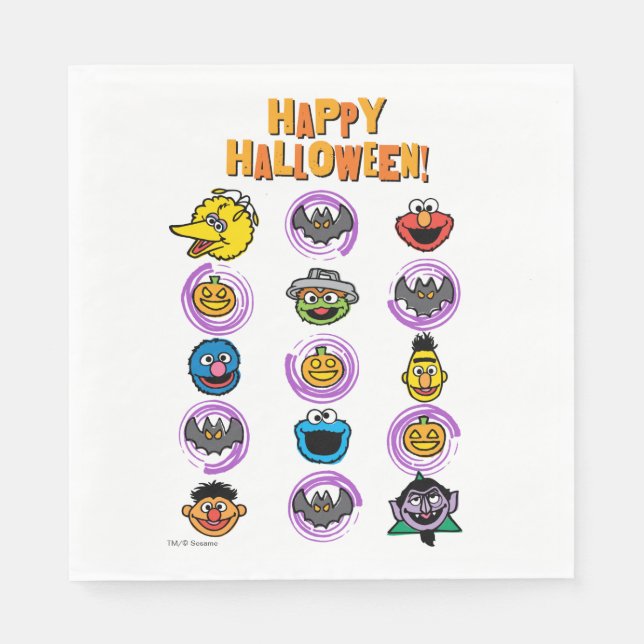 Servilleta De Papel Plaza Sésamo - ¡Feliz Halloween! (Anverso)