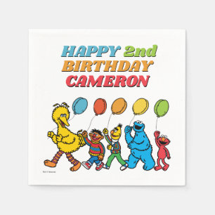 Servilleta De Papel Plaza Sésamo   Globos de cumpleaños
