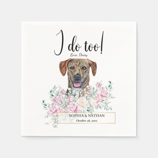 Servilleta De Papel Plott Hound Dog Boda Cocktail Napkins (Anverso)