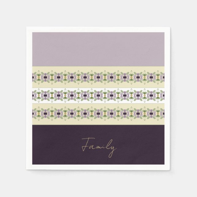 Servilleta De Papel Plum Mauve y Beige (Anverso)