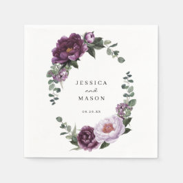 Servilleta De Papel Plum Peonies Boda Napkin Cocktail Napkin