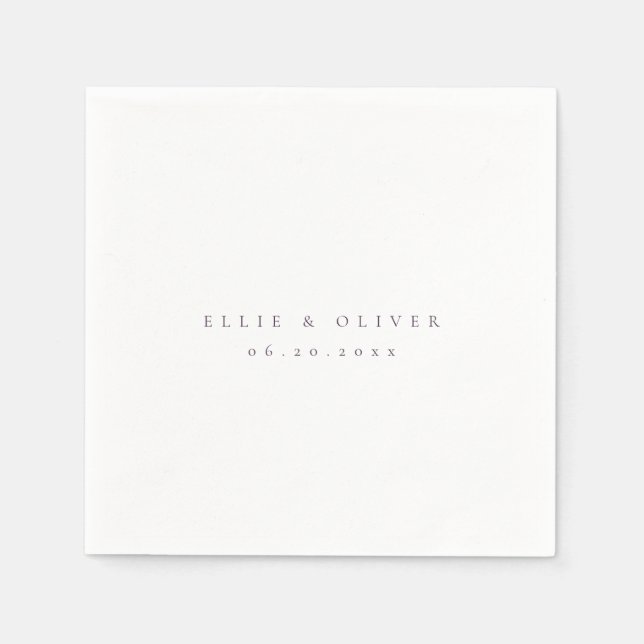 Servilleta De Papel Plum Purple Boho Boda Cocktail moderno (Anverso)