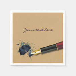 Servilleta De Papel Pluma de fuente de relleno con ranura para tinta -