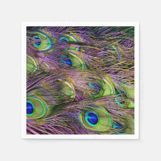 Servilleta De Papel Pluma de pavo real  (Anverso)