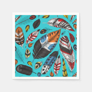 Servilleta De Papel Plumas coloridas