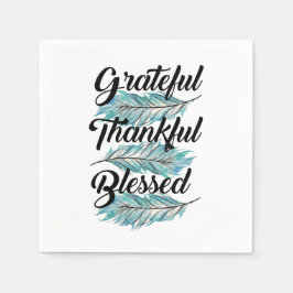 Servilleta De Papel plumas verde azuladas agradecidas almohada bendeci