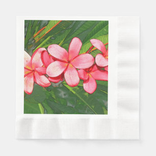 Servilleta De Papel Plumerias rosadas