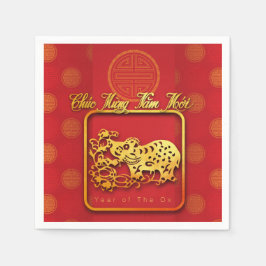 Servilleta De Papel PN de papel de Año Nuevo vietnamita de OX