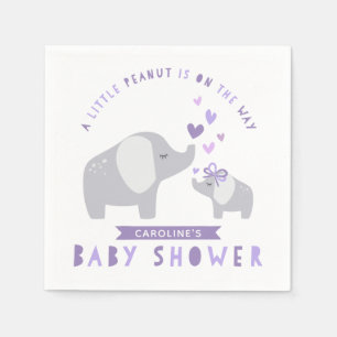 Servilleta De Papel Poca púrpura del elefante el   Baby Shower el  