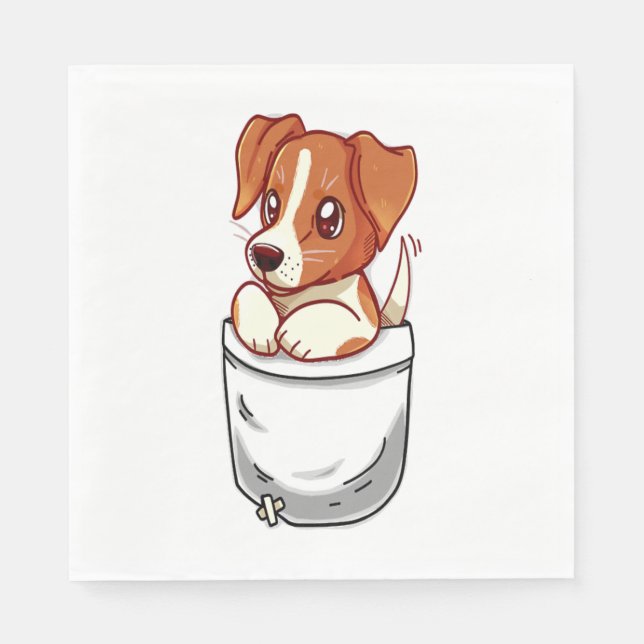 Servilleta De Papel Pocket Cute Jack Russell Terrier (Anverso)