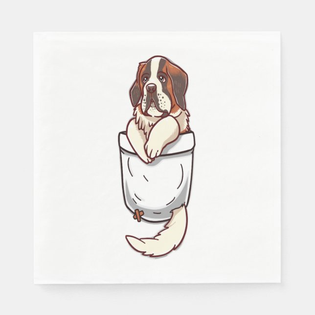 Servilleta De Papel Pocket St Bernard Puppy (Anverso)