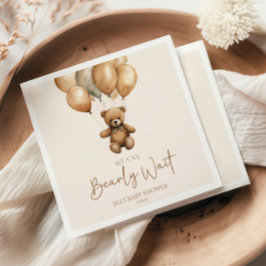 Servilleta De Papel Podemos Esperar A Boho Teddy Bear Baby Shower
