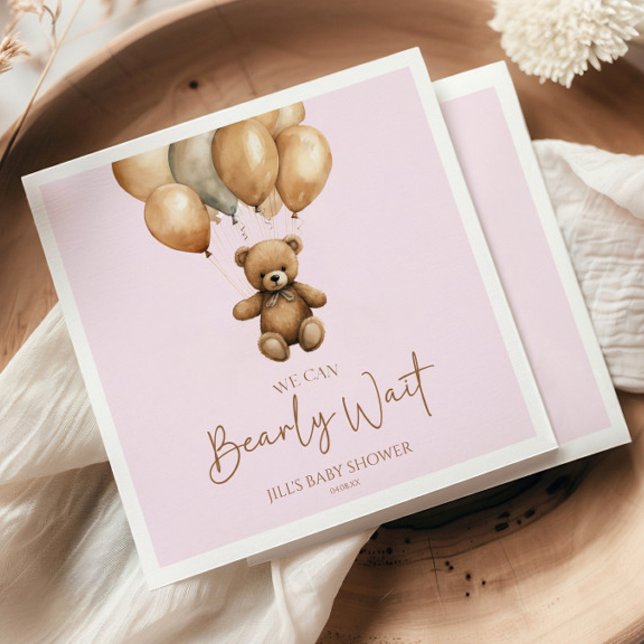 Servilleta De Papel Podemos Esperar A Boho Teddy Bear Baby Shower (Subido por el creador)