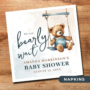 Servilleta De Papel Podemos Esperar A Denim Teddy Bear Baby Shower