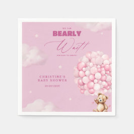 Servilleta De Papel Podemos Esperar A Los Chicas Rosados Baby Shower N