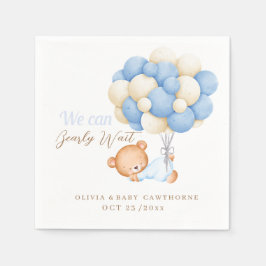 Servilleta De Papel Podemos esperar a que Teddy Balloon Baby Shower