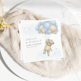 Servilleta De Papel Podemos Esperar A Teddy Bear Boy Baby Shower Invi