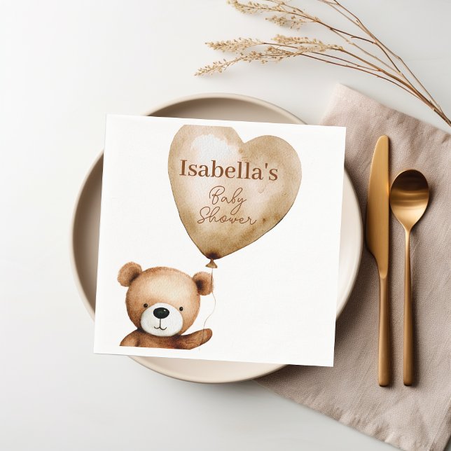 Servilleta De Papel Podemos Esperar A Teddy Bear Papel Baby Shower (We Can Bearly Wait Teddy Bear Baby Shower Paper Napkins)
