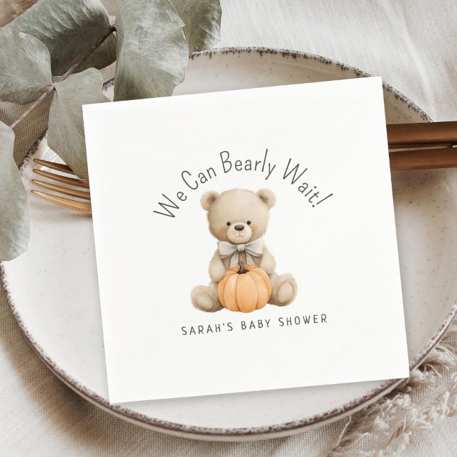 Servilleta De Papel Podemos Esperar A Un Niño De Oso. Baby Shower (Subido por el creador)