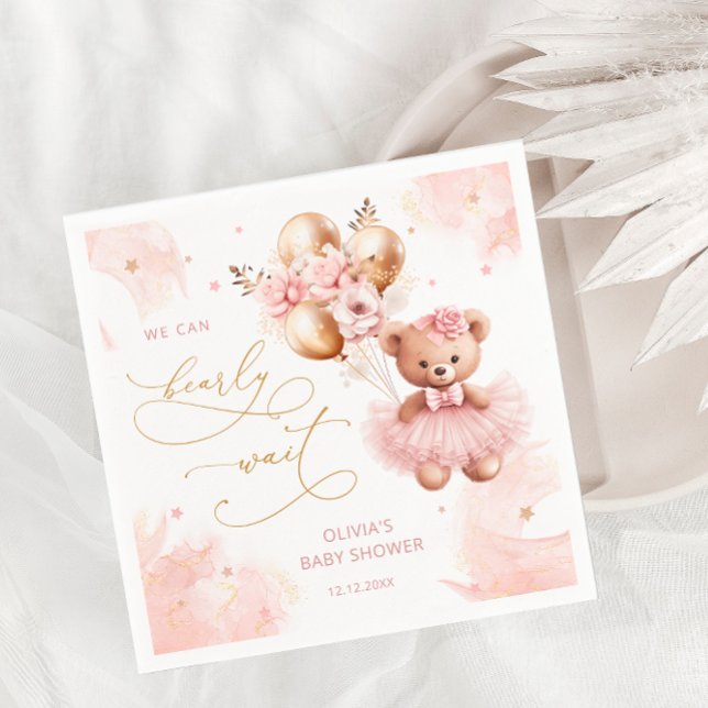 Servilleta De Papel Podemos esperar anticipadamente a Baby Shower Chic (Subido por el creador)