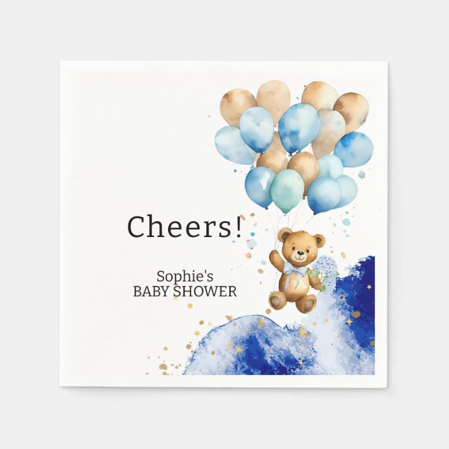 Servilleta De Papel Podemos Esperar El Resumen Real Azul Y Oro (Anverso)