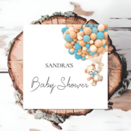 Servilleta De Papel Podemos Esperar En Bebé A Teddy Blue Balloon Servi