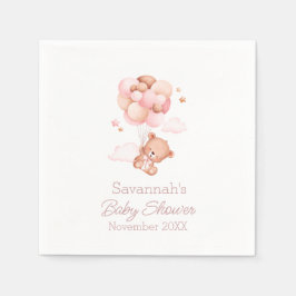 Servilleta De Papel Podemos esperar globos rosados Baby Shower