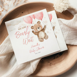 Servilleta De Papel Podemos Esperar Las Napkins De Baby Shower Rosa
