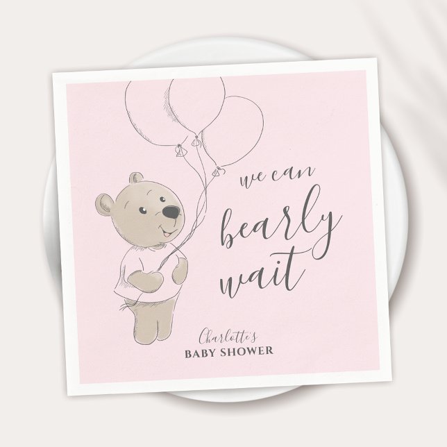 Servilleta De Papel Podemos Esperar. | Teddy Bear Baby Shower (Subido por el creador)