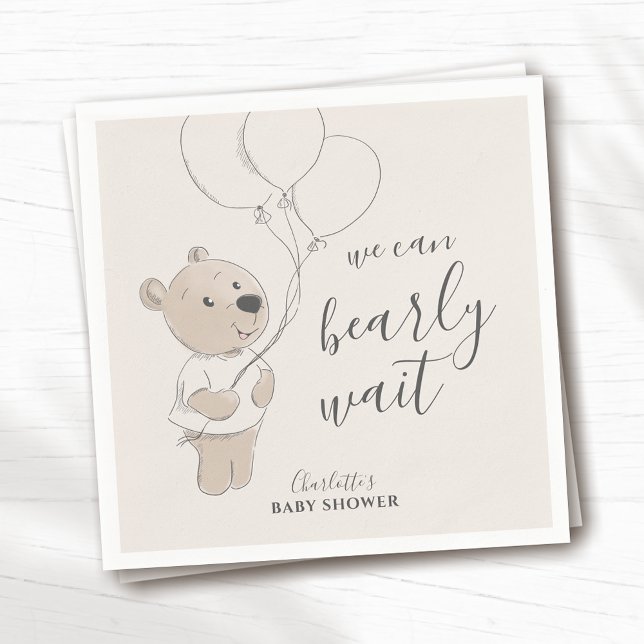 Servilleta De Papel Podemos Esperar. | Teddy Bear Baby Shower (Subido por el creador)
