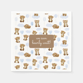 Servilleta De Papel ¡Podemos esperar! Teddy Bear Balloon Baby Shower