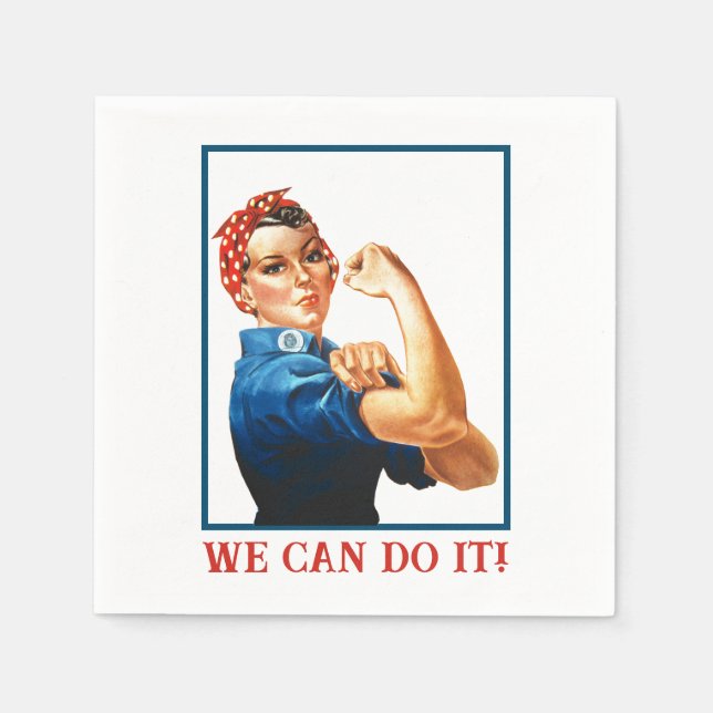 Servilleta De Papel Podemos hacerlo con la tarjeta Rosie Riveter Women (Anverso)