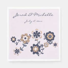 Servilleta De Papel Poder de flor azul de la Marina de los 70