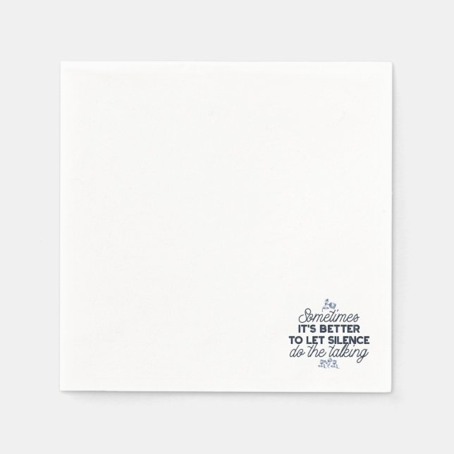 Servilleta De Papel Poder del silencio - Cita Inspiradora (Anverso)