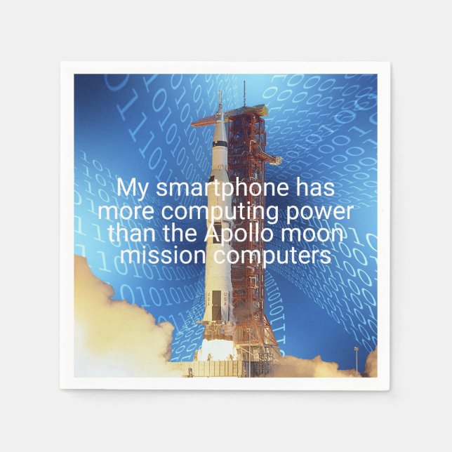 Servilleta De Papel Poder informático Apolo 11 (Anverso)