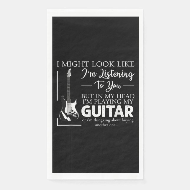 Servilleta De Papel Podría Parecer Que Te Escucho La Guitarra De Músic (Anverso)