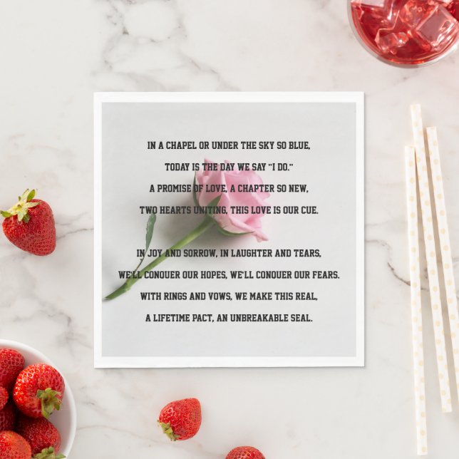 Servilleta De Papel Poema del Día de la Boda (In situ)