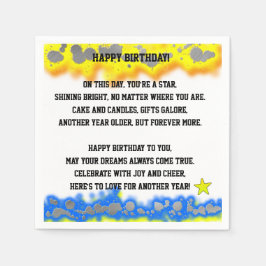 Servilleta De Papel Poema Feliz Cumpleaños