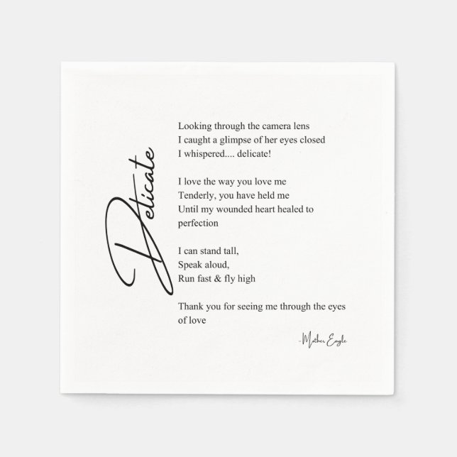 Servilleta De Papel Poesía de amor Delicada (Anverso)