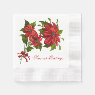 Servilleta De Papel Poinsettia Cocktail