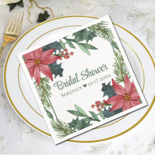 Servilleta De Papel Poinsettia Invierno Navidad Floral Despedida de So