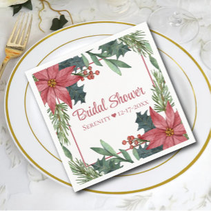 Servilleta De Papel Poinsettia Invierno Navidad Floral Despedida de So