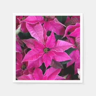Servilleta De Papel Poinsettia rosa oscuro