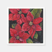 Poinsettia vibrante en acuarela