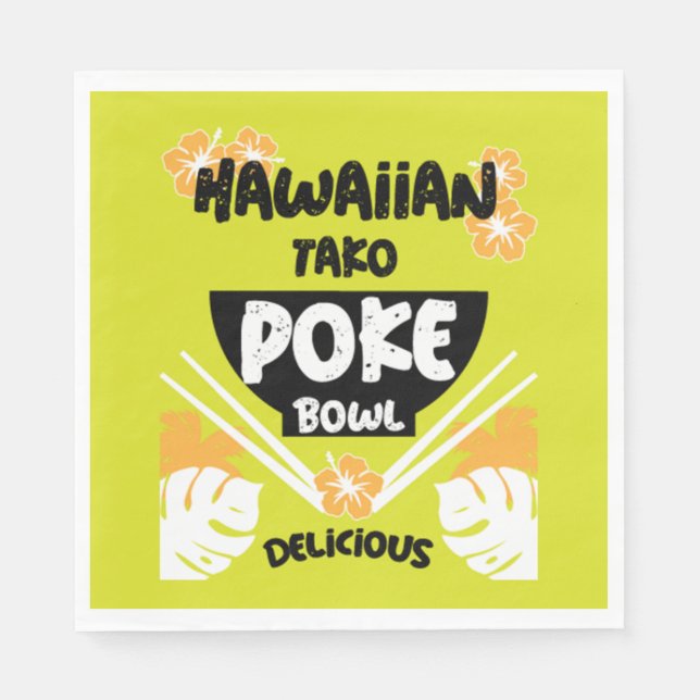 Servilleta De Papel Poke Bowl Tako Poke (Anverso)