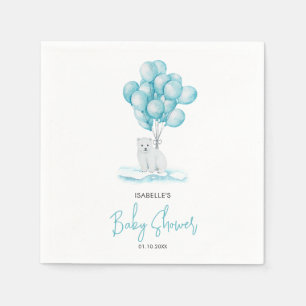 Servilleta De Papel Polar Bear Winter Baby Shower Gracias